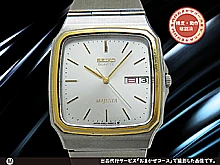 セイコー マジェスタ 9063-5000 SS/SGP 薄型 スクエア シルバーダイヤル デイデイト ワンプッシュ式ブレス装着 クオーツ SEIKO MAJESTA [代行おまかせコース]