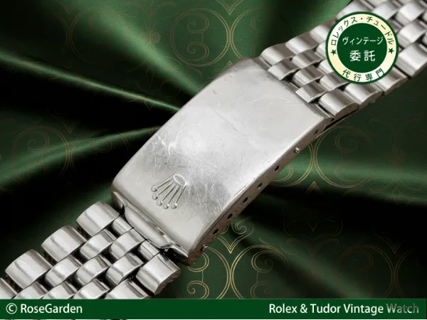 ビ*ア様 ROLEX純正飛び出し王冠リベットブレス FF60ラグ幅19mm12コ RG-2963| ロレックス 3連 リベットブレス 11コマ 飛び出し王冠バックル