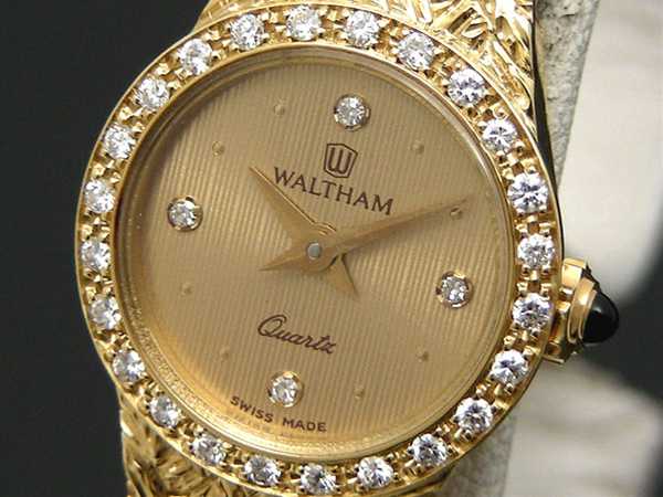 ウォルサム レディース ダイヤモンドx ホワイトゴールド18金 腕時計+ 