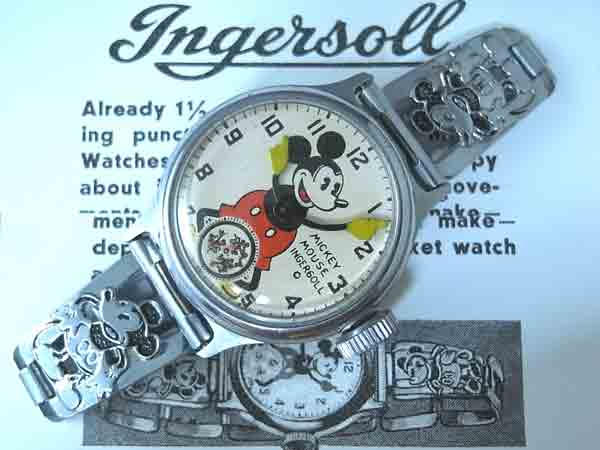 インガソル INGERSOLL ディズニー・ミッキーマウス腕時計 最初期 BOX付 
