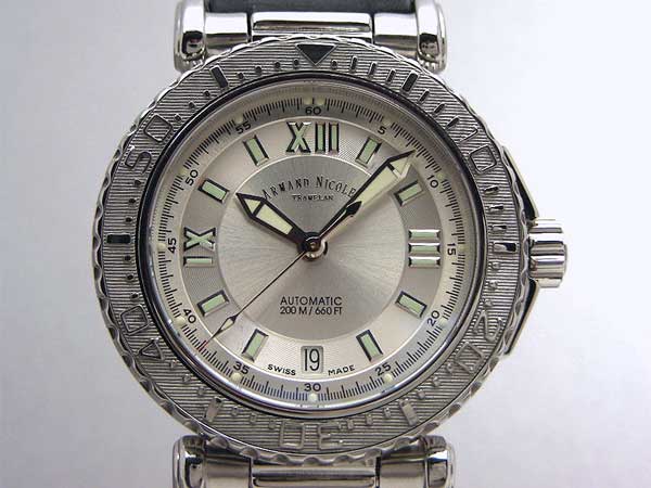 アルマン ニコレ ARMAND NICOLET TRAMELAN シルバーダイヤル オートマチック |  アンティーウオッチマンはROLEX（ロレックス）・OMEGA（オメガ）・TUDOR（チュードル）などアンティーク腕時計の委託通販専門店—時計の委託・アンティーウオッチマン