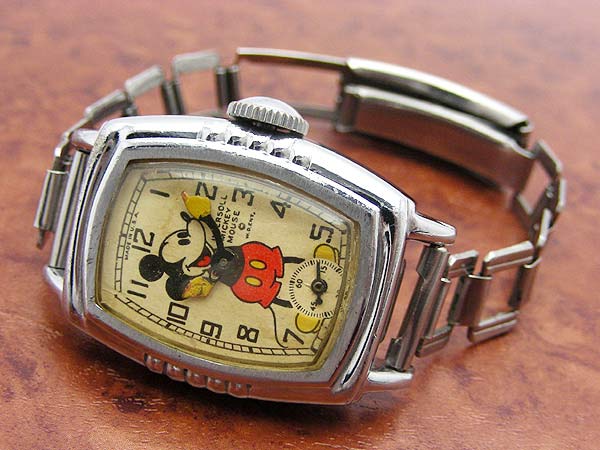 お買い得！】 1940年代 ミッキーマウス 機械式 手巻き 腕時計