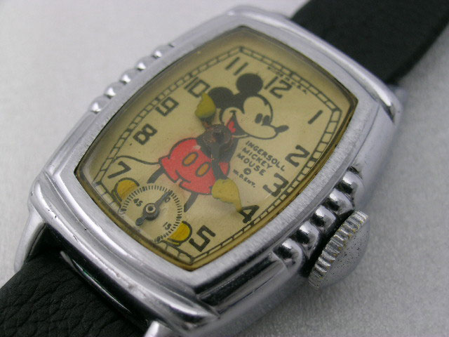インガソル Ingersoll 稀少トノー型 ミッキー マウス S Sブレスおまけ付き 時計の委託通販 アンティーウオッチマン