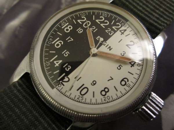 エルジン アメリカ空軍 軍用時計 白黒文字盤 A-17 試作品 | アンティーウオッチマンはROLEX（ロレックス）・OMEGA（オメガ