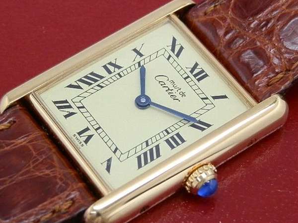 カルティエ 紳士用マストタンク・ヴェルメイユ クリーム・ローマンダイヤル 国際保証書付属 |  アンティーウオッチマンはROLEX（ロレックス）・OMEGA（オメガ）・TUDOR（チュードル）などアンティーク腕時計の委託通販専門店—時計の委託・アンティーウオッチマン