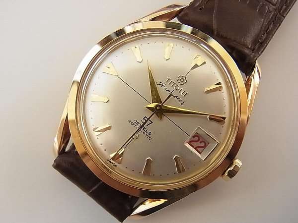 チトーニ TITONI エアマスター 驚異の57石 希少 |  アンティーウオッチマンはROLEX（ロレックス）・OMEGA（オメガ）・TUDOR（チュードル）などアンティーク腕時計の委託通販専門店—時計の委託・アンティーウオッチマン
