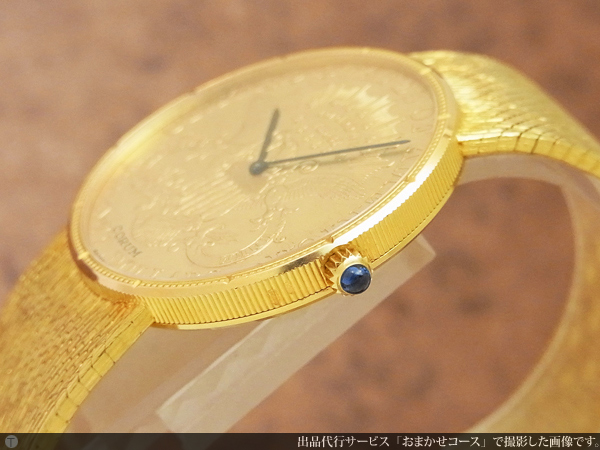 コルム CORUM コインウォッチ 1904年20ドル金貨 18KYG ベルト一体型でずっしりと重みのある金無垢 手巻き |  アンティーウオッチマンはROLEX（ロレックス）・OMEGA（オメガ）・TUDOR（チュードル）などアンティーク腕時計の委託通販専門店—時計の委託・アンティーウオッチマン