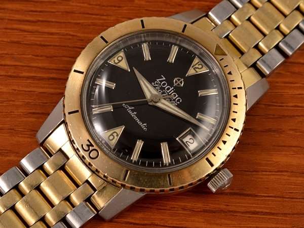 ゾディアック ZODIAC シーウルフ コンビ ブレス箱付き ミラーダイヤル 1970年代製 |  アンティーウオッチマンはROLEX（ロレックス）・OMEGA（オメガ）・TUDOR（チュードル）などアンティーク腕時計の委託通販専門店—時計の委託・アンティーウオッチマン