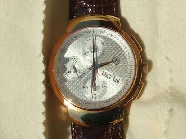 メルセデス・ベンツ Mercedes-Benz ゴールドクロノグラフ 自動巻き ドイツ製 説明書  アンティーウオッチマンはROLEX（ロレックス）・OMEGA（オメガ）・TUDOR（チュードル）などアンティーク腕時計の委託通販専門店—時計 の委託・アンティーウオッチマン