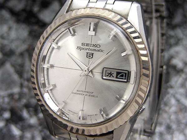 SEIKO 5 マチック 21JEWELS 腕時計 シルバーベルトシルバー