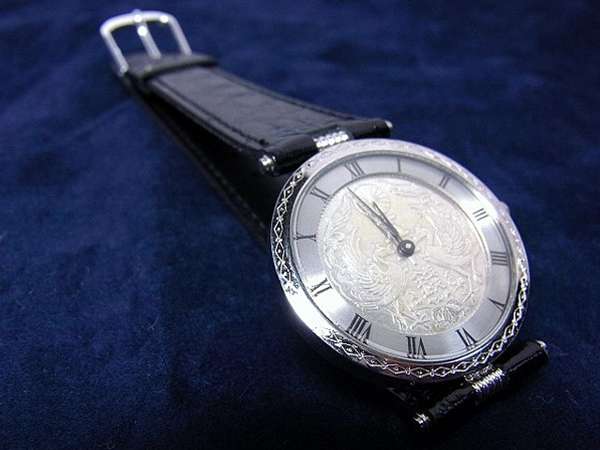 鳳凰五十銭銀貨⚪腕時計