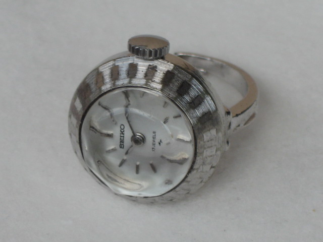 セイコー 指輪型時計 レディース 17石 手巻き 10-0630 カットガラス