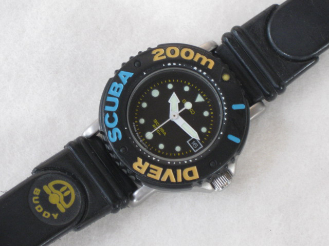 SEIKO】 クォーツ式腕時計 SCUBA ミニダイバー プラスチック製ベゼル-