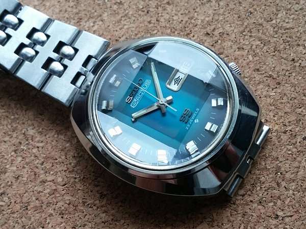 セイコー SEIKO 5アクタス SS 9面カットガラス ブルー文字盤 23石 自動 ...