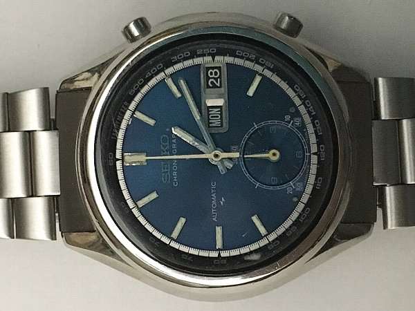 セイコー CHRONOGRAPH 同軸クロノグラフ 7016-7000 ブルーダイヤル