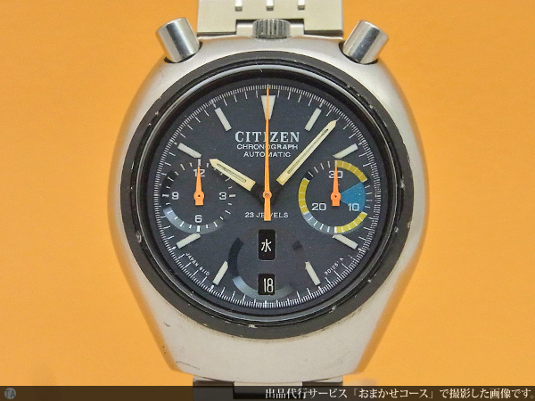 シチズン CITIZEN チャレンジタイマー ツノ クロノグラフ 黒文字盤 ...