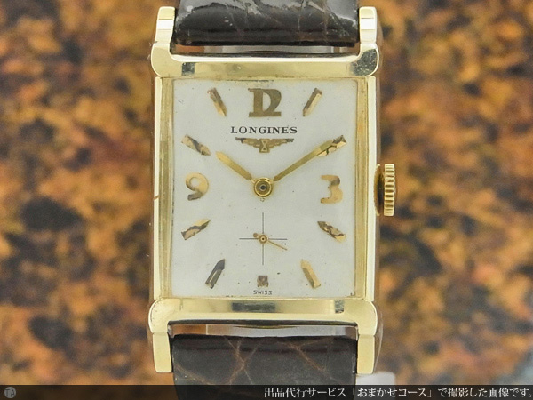 ロンジン LONGINES 14KYG 金無垢 角型キャリバー Cal.9LT搭載