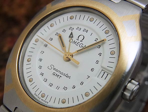 オメガ OMEGA シーマスター ポラリス 希少なGMT チタン コンビ クオーツ アンティーウオッチマンはROLEX（ロレックス）・OMEGA（ オメガ）・TUDOR（チュードル）などアンティーク腕時計の委託通販専門店—時計の委託・アンティーウオッチマン