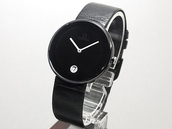 文字盤形ラウンド丸形【レア】 OMEGA アートコレクション 数量限定 32mm ブラック 腕時計
