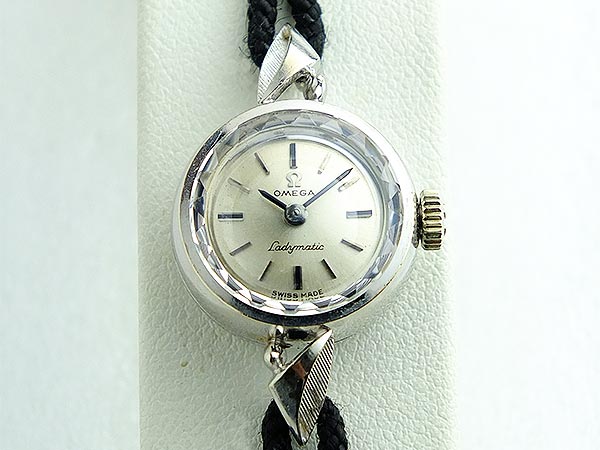 OMEGA オメガ 14k レディマティック カットガラス腕時計