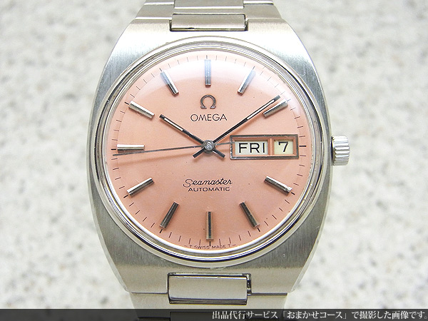 オメガ OMEGA シーマスター Seamaster オートマチック ピンクダイヤル デイデイト バーインデックス 17石 Cal.1020  SSブレス 自動巻き | アンティーウオッチマンはROLEX（ロレックス）・OMEGA（オメガ）・TUDOR（チュードル）などアンティーク腕時計 の委託通販専門店—時計 ...