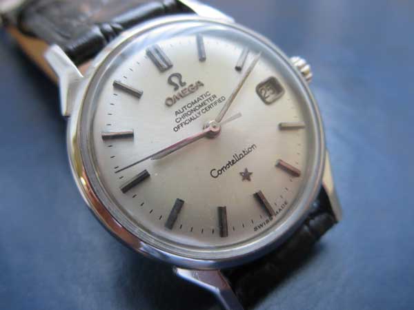 オメガ　コンステレーション　１９６０年代　自動巻き　アンティーク腕時計　メンズバンドレザー系
