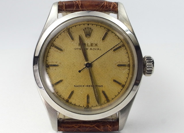 ロレックス 1952年製造 Ref.6244 Cal.710 ギョウシェ文字盤+ロレックス尾錠 | アンティーウオッチマンはROLEX（ロレックス ）・OMEGA（オメガ）・TUDOR（チュードル）などアンティーク腕時計の委託通販専門店—時計の委託・アンティーウオッチマン