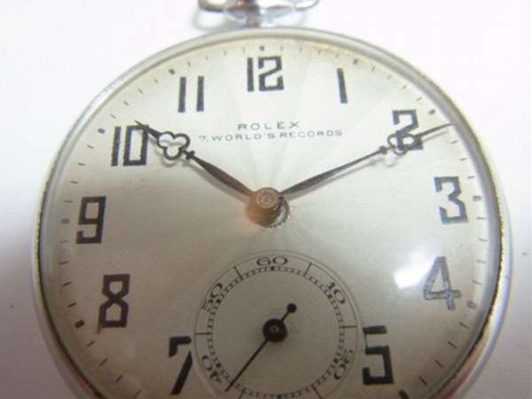 ロレックス 懐中時計 7WORLDS RECORDS ギョーシェ文字盤 6姿勢調整ムーブメント アンティーウオッチマンはROLEX （ロレックス）・OMEGA（オメガ）・TUDOR（チュードル）などアンティーク腕時計の委託通販専門店—時計の委託・アンティーウオッチマン