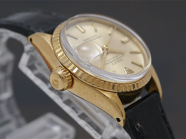 ロレックス オイスターパーペチュアル デイト Ref.6517 18KYG おしゃれなレディースモデル | アンティーウオッチマンはROLEX（ ロレックス）・OMEGA（オメガ）・TUDOR（チュードル）などアンティーク腕時計の委託通販専門店—時計の委託・アンティーウオッチマン